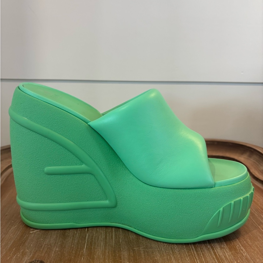 FENDI Nappa Fashion Show Platform 140mm Slide Sandals 39.5 - Picture 11 of 15